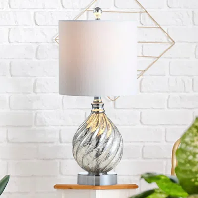 Jonathan Y Lawrence 20.5" Glass/metal Led Table Lamp In Metallic