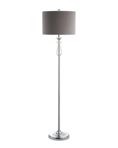 Jonathan Y Layla 59.5in Crystal Metal Led Floor Lamp With Shade In Silver