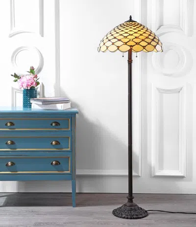 Jonathan Y Lee Tiffany-style 62" Led Floor Lamp In Black