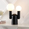 Jonathan Y Leif 19" 2-light Modern Mid-century Resin/iron/frosted Glass Nordic Cactus Led Table Lamp, Black