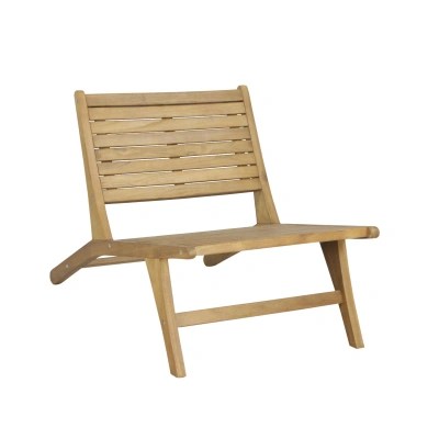 Jonathan Y Leo Mid-century Modern Wood Armless Outdoor Patio Chair, Natural In Brown