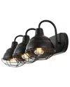 Jonathan Y Levi 24in 3-bulb Industrial Farmhouse Iron Bronze Led Vanity Light In Bronze