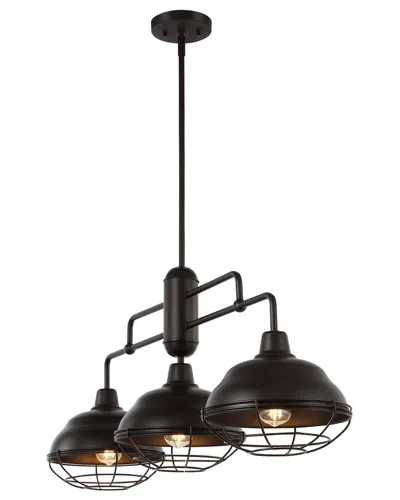 Jonathan Y Levi 40in 3-light Industrial Farmhouse Iron Led Pendant In Bronze