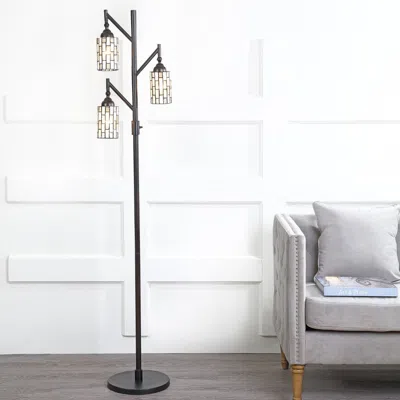 Jonathan Y Lewis Tiffany-style 71" Multi-light Led Floor Lamp In Black