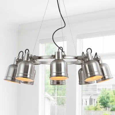 Jonathan Y Liam 26.5" 8-light Metal Led Chandelier Chandelier In Metallic