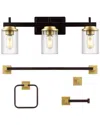 Jonathan Y Liam Vanity Light Set In Black