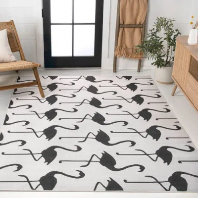 Jonathan Y Liana Casual Coastal Flamingos Two-tone Indoor/outdoor Area Rug In Multi