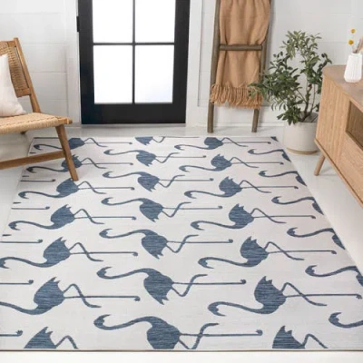 Jonathan Y Liana Casual Coastal Flamingos Two-tone Indoor/outdoor Area Rug