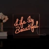 Jonathan Y Life Contemporary Glam Acrylic Box Usb Operated Led Neon Light In Orange