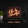 Jonathan Y Life Is Beautiful 13.7" X 10.9" Contemporary Glam Acrylic Box Usb Operated Led Neon Light