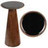 Jonathan Y Linden 21.5" Farmhouse Industrial Mango Wood Drink Table And Decorative End Table With Round Black G In Brown