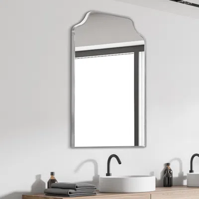 JONATHAN Y LINDIE MEDIUM SCALLOPED-TOP METAL FRAMED WALL MOUNTED MIRROR