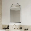 Jonathan Y Lindie Medium Scalloped-top Metal Framed Wall Mounted Mirror In Black
