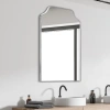 Jonathan Y Lindie Medium Scalloped-top Metal Framed Wall Mounted Mirror In Nickel