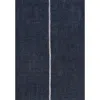 Jonathan Y Linja Solid Centre Stripe Machine-washable Area Rug In Navy/gray
