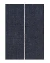 Jonathan Y Designs Linja Solid Centre Stripe Machine-washable Rug In Blue
