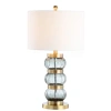 Jonathan Y Linna 27.5" Glass/metal Table Lamp, Smoked Gray/brass Gold In Smoked Gray/brass Gold