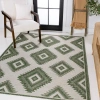 Jonathan Y Lior Geometric Moroccan Diamond Indoor/outdoor Area Rug In Green/cream