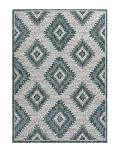 Jonathan Y Lior Geometric Moroccan Diamond Indoor/outdoor Area Rug In Turquoise