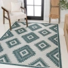 Jonathan Y Lior Geometric Moroccan Diamond Indoor/outdoor Area Rug In Turquoise/cream