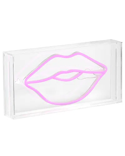 Jonathan Y Lips Contemporary Glam Acrylic Neon Lighting In Pink