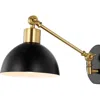 Jonathan Y Lisa Swing Arm 1-light Modern Midcentury Iron Usb Charging Port Led Sconce In Black