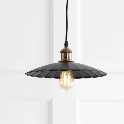 Jonathan Y Lotus 12.25" Adjustable Metal Led Pendant In Black