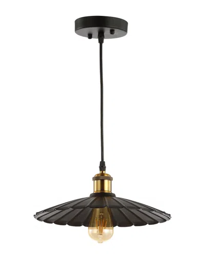 Jonathan Y Lotus 12.25in Adjustable Metal Led Pendant In Black