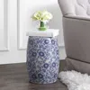 Jonathan Y Lotus Blossom 17.5" Chinoiserie Ceramic Drum Garden Stool