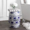 Jonathan Y Lotus Flower 17.8" Chinoiserie Ceramic Drum Garden Stool