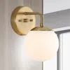 Jonathan Y Louis Parisian Globe 5.75" 1-light Metal/frosted Glass Modern Contemporary Led Vanity
