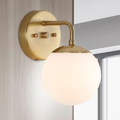 Jonathan Y Louis Parisian Globe 5.75" 1-light Metal/frosted Glass Modern Contemporary Led Vanity In Gold