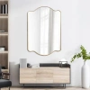 Jonathan Y Louisa Medium Scalloped Rectangular Metal Framed Wall Mirror In Gold