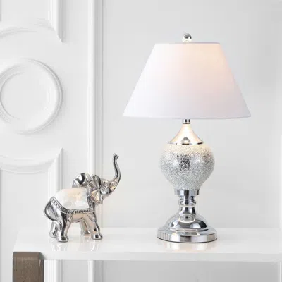 Jonathan Y Louise 27" Mirrored Led Table Lamp In Pink