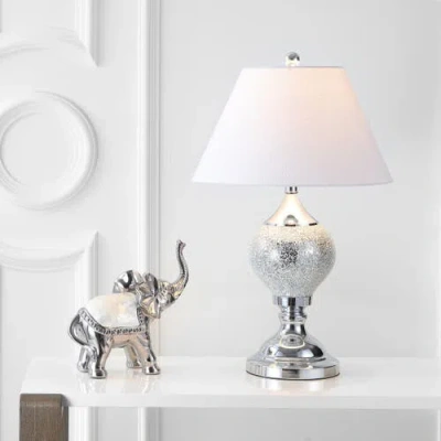 Jonathan Y Louise Mirrored Led Table Lamp In Silver/chrome