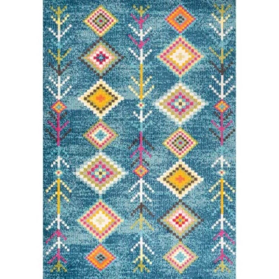 Jonathan Y Love Geometric Area Rug In Dark Blue/multi