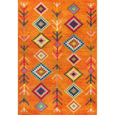 Jonathan Y Love Geometric Area Rug In Orange/multi