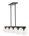 Jonathan Y Luca Parisian 5-light Modern Glam Iron Globe Linear Led Pendant In Black
