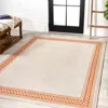 Jonathan Y Lucia Classic Diamond Border Indoor/outdoor Area Rug In Cream/orange
