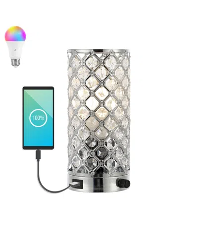 Jonathan Y Lucie 9.5" Mid-century Modern Iron, Acrylic Led Mini Uplight Table Lamp With Usb Charging Port And S