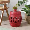 Jonathan Y Lucky Coins 16" Chinese Ceramic Drum Garden Stool