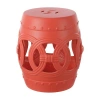 Jonathan Y Lucky Coins 16" Chinese Ceramic Drum Garden Stool In Matte Coral