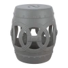 Jonathan Y Lucky Coins 16" Chinese Ceramic Drum Garden Stool In Matte Gray