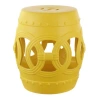 Jonathan Y Lucky Coins 16" Chinese Ceramic Drum Garden Stool In Matte Yellow