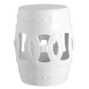Jonathan Y Lucky Coins 16" Chinese Ceramic Drum Garden Stool In White
