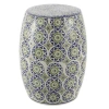 Jonathan Y Lula 17.25" Suzani Ceramic Garden Stool In Blue/green
