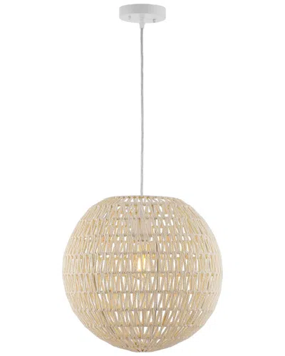Jonathan Y Luna 15.75in Led Wicker Pendant In Neutral