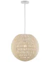 Jonathan Y Luna 15.75in Led Wicker Pendant In Cream