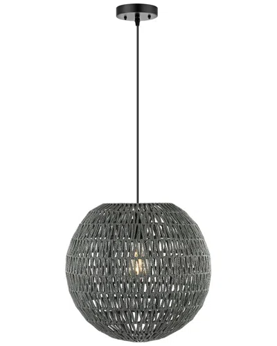 Jonathan Y Luna 15.75in Led Wicker Pendant In Gray