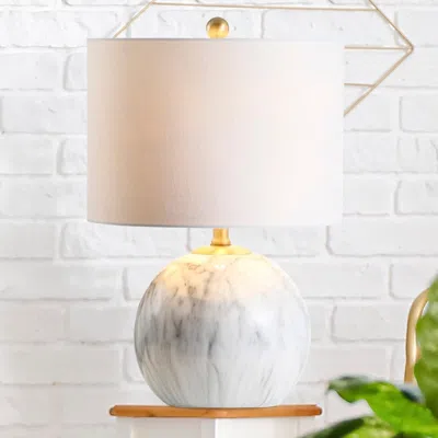Jonathan Y Luna 21.5" Faux Marble Resin Led Table Lamp
